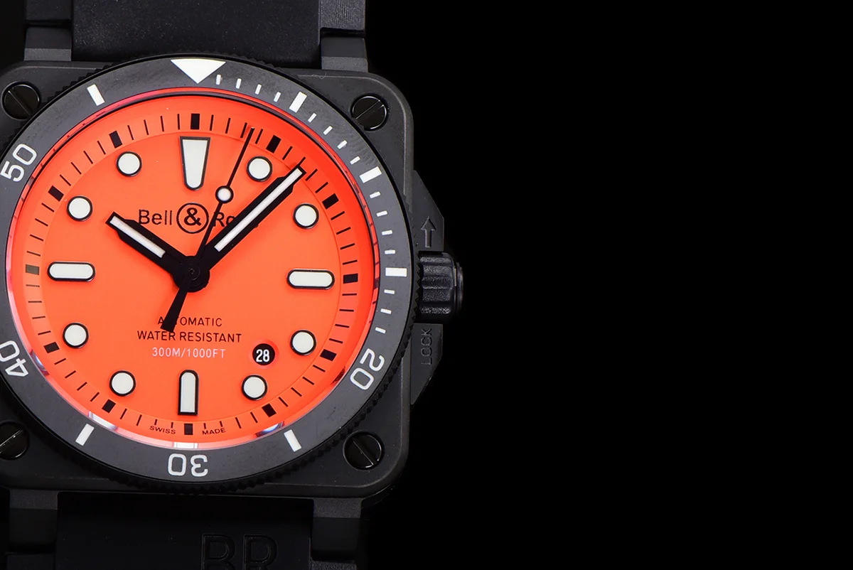 BR 03-92 Orange Dial in PVD