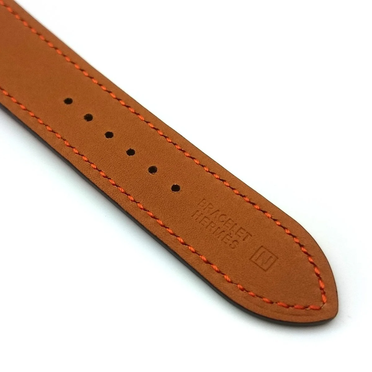 Cape Cod Steel with Diamond Bezel on Orange Fjord Leather Strap