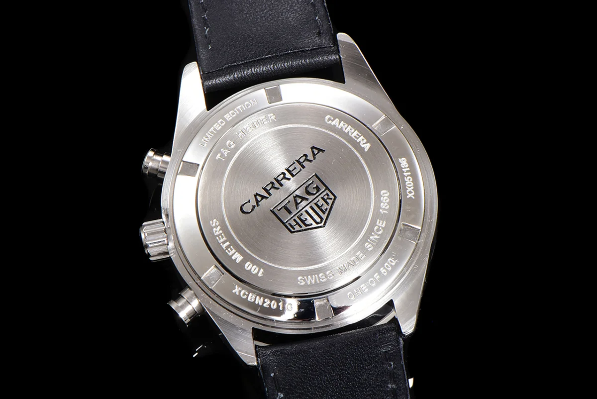 Carrera Skipper 39 Black Dial on Leather Strap