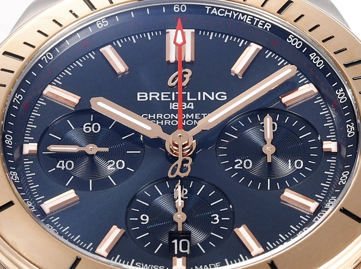 Chronomat B01 42 Blue Dial in Rose Gold