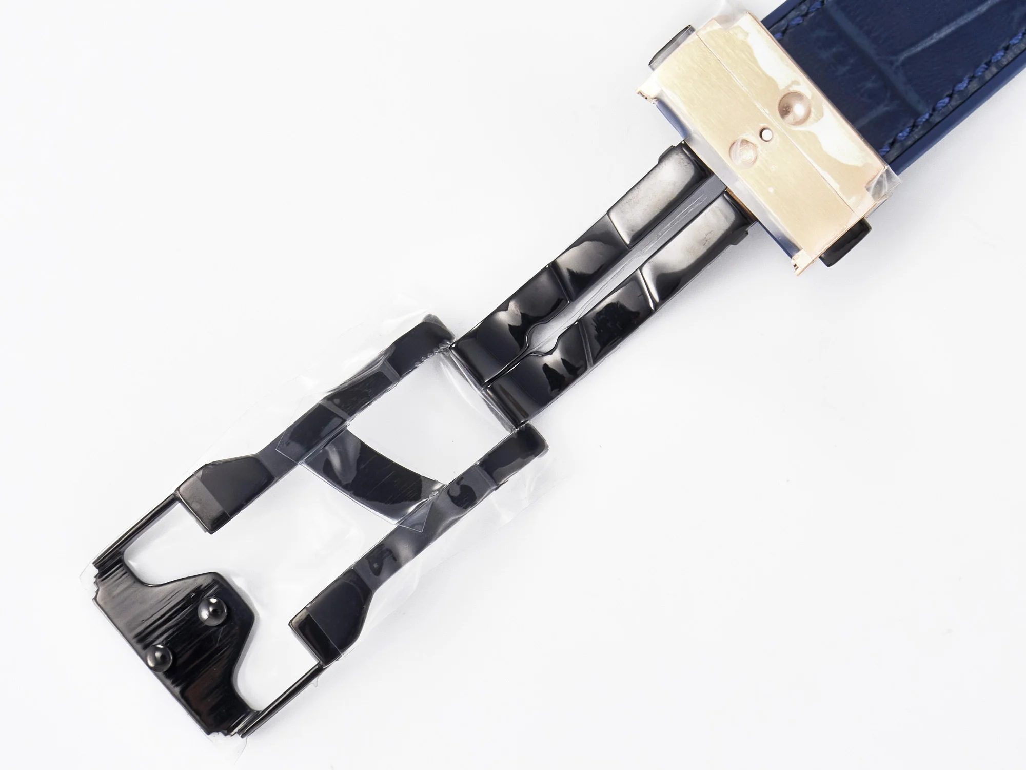 Classic Fusion 38mm RG JJF 1:1 Best Edition Blue Dial on Blue Gummy Leather Strap