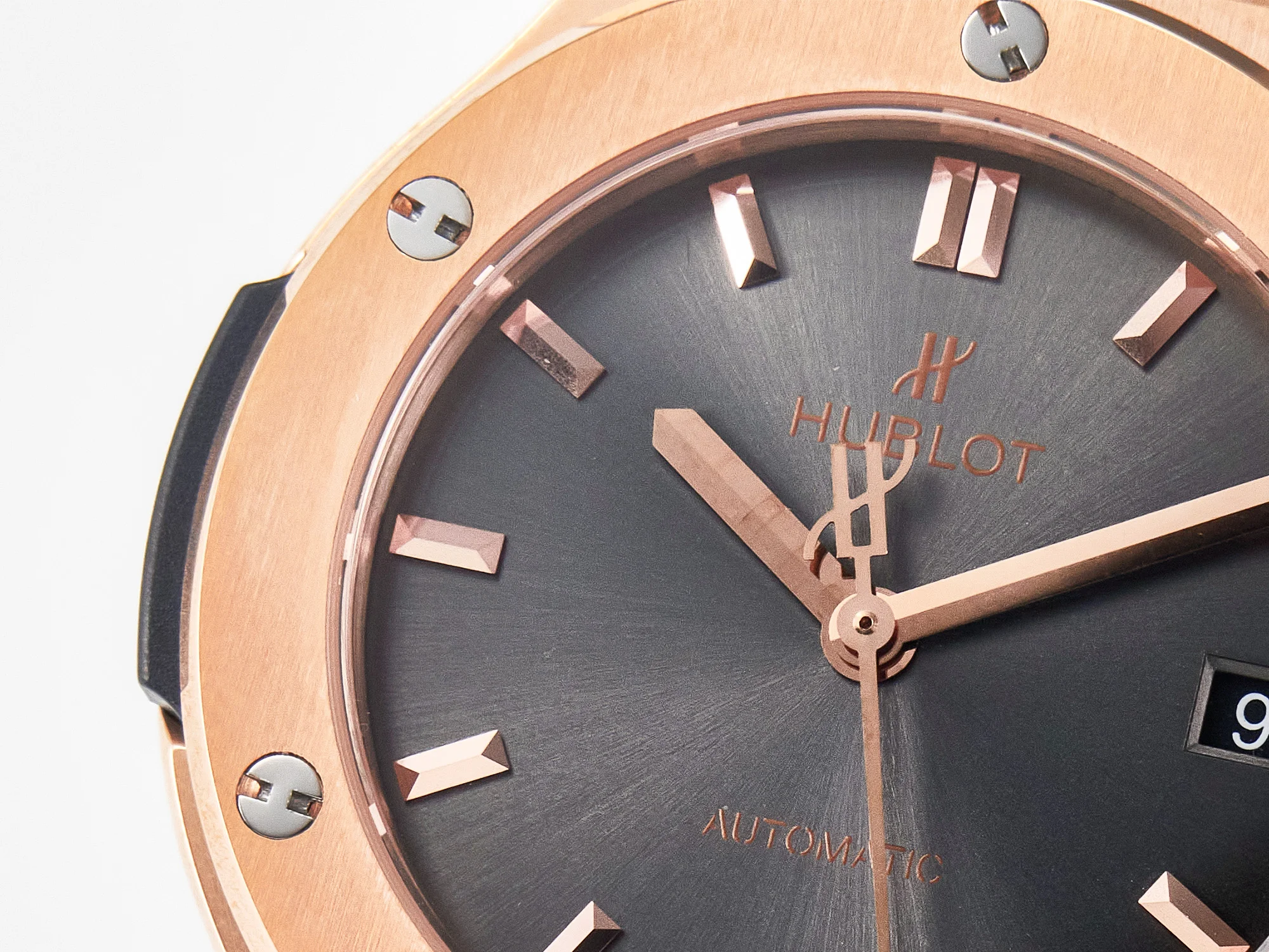Classic Fusion 38mm RG JJF 1:1 Best Edition Gray Dial on Black Gummy Leather Strap