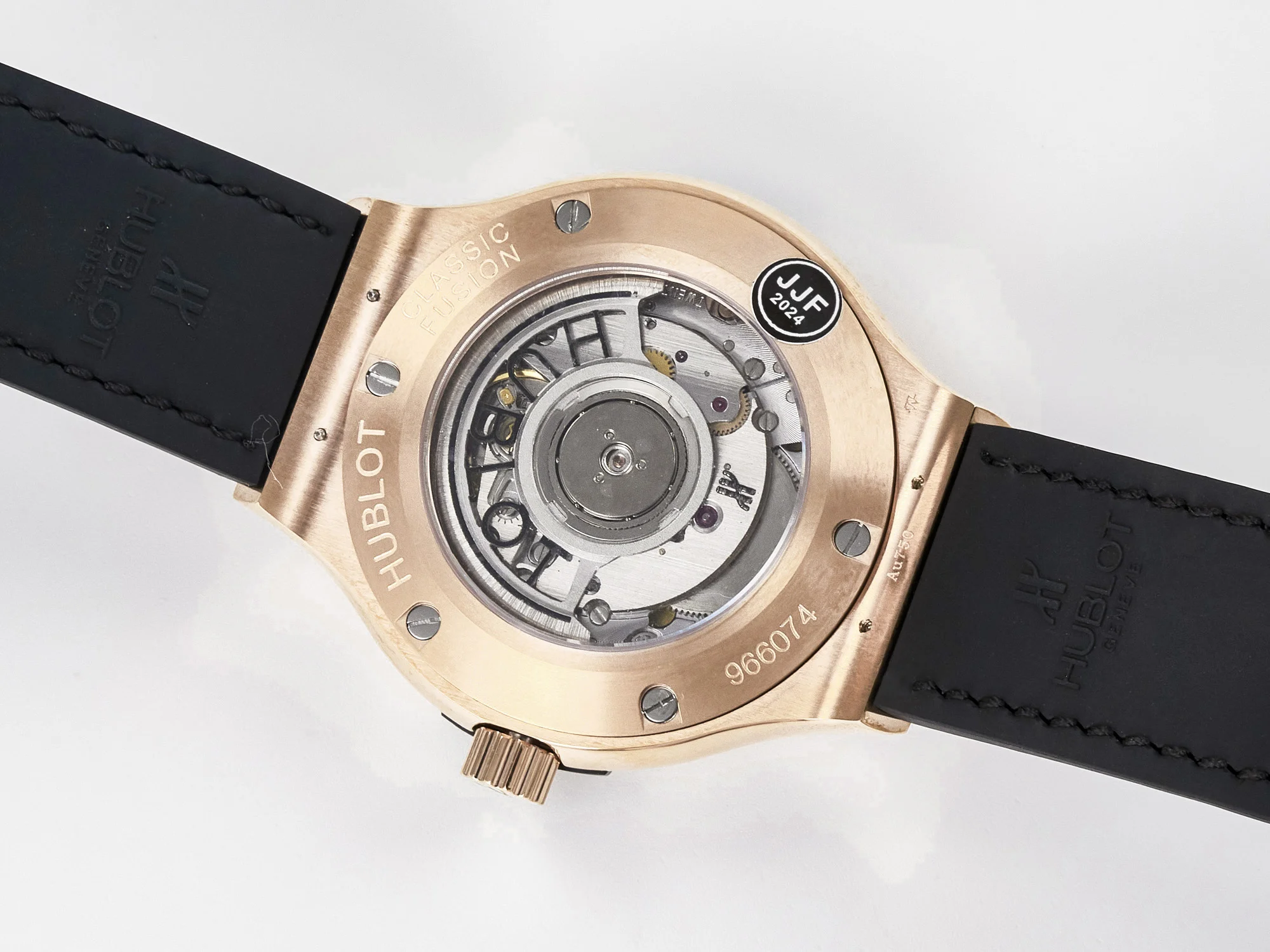 Classic Fusion 38mm RG JJF 1:1 Best Edition Gray Dial on Black Gummy Leather Strap