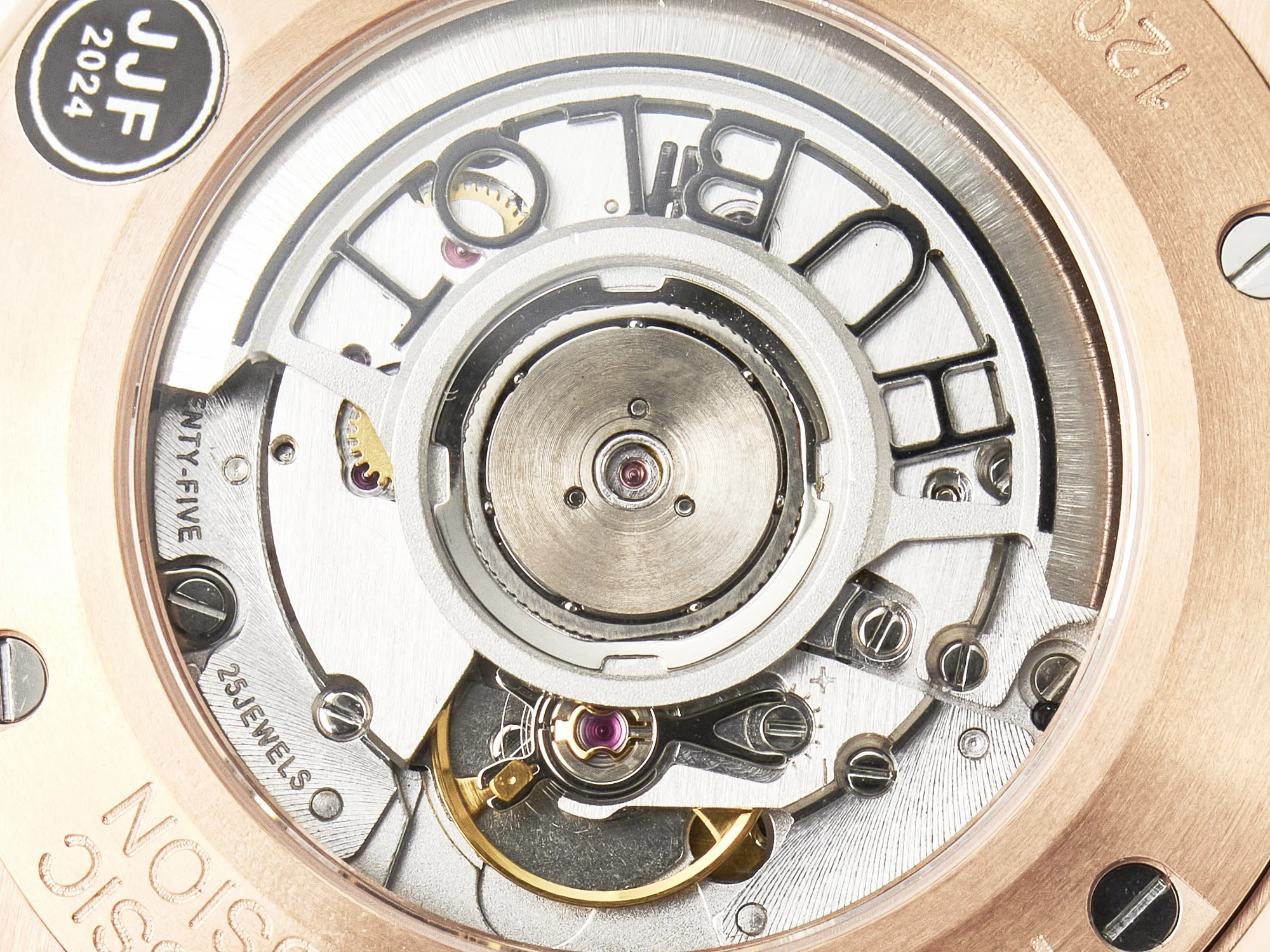 Classic Fusion 42mm RG JJF 1:1 Best Edition Black Dial on Black Gummy Leather Strap