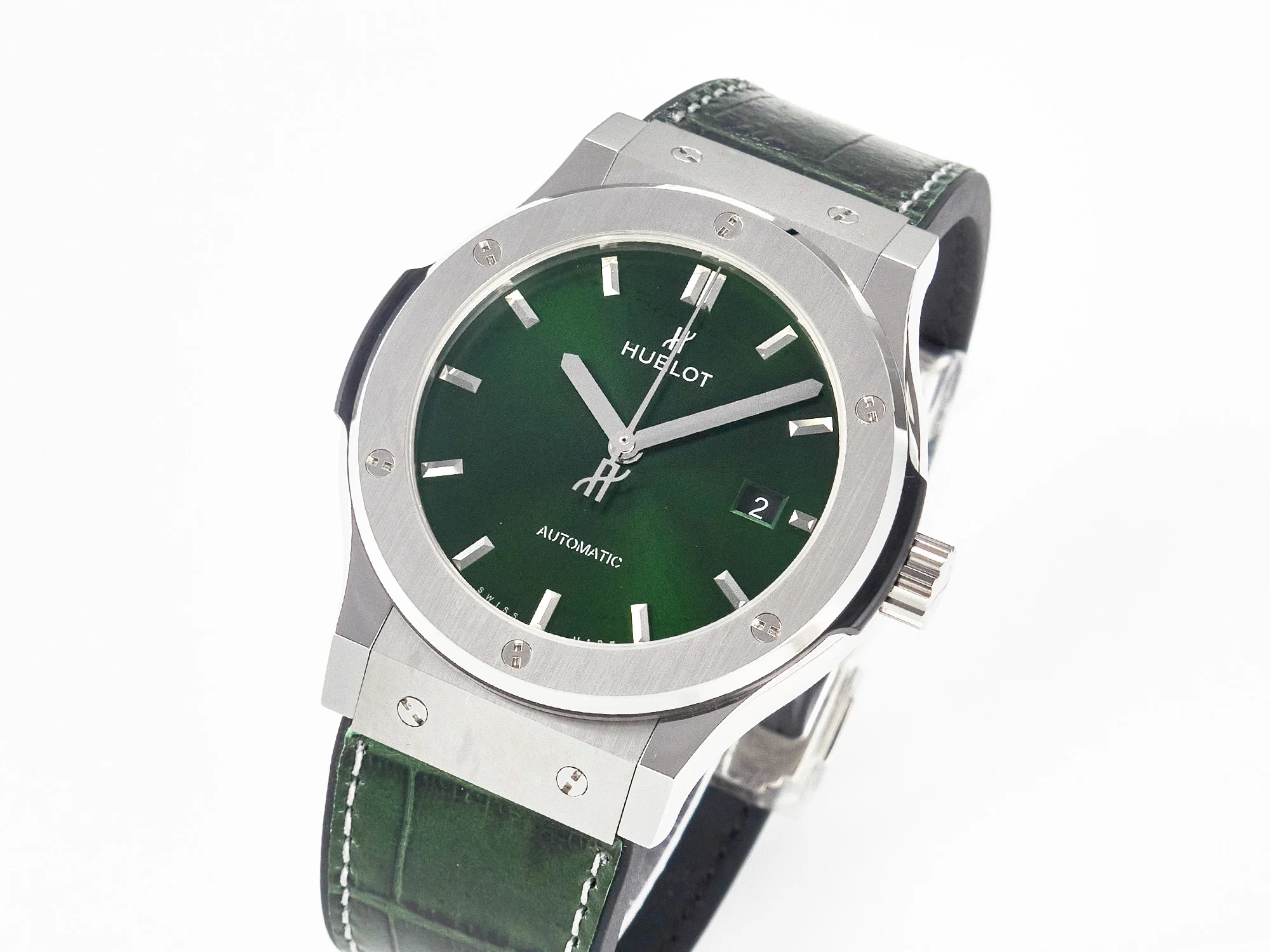 Classic Fusion 42mm SS JJF 1:1 Best Edition Green Dial on Green Gummy Leather Strap
