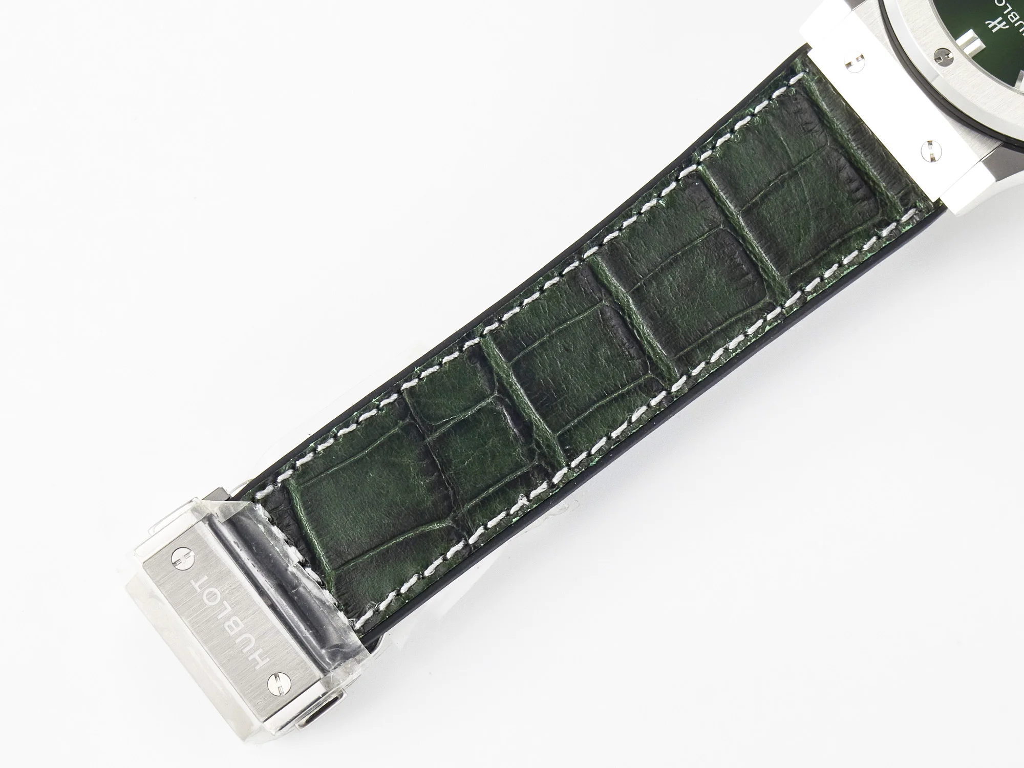 Classic Fusion 42mm SS JJF 1:1 Best Edition Green Dial on Green Gummy Leather Strap