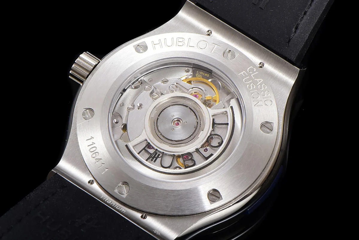 Classic Fusion Automatic 42mm Diamond Paved Dial in Steel on Black Leather Strap