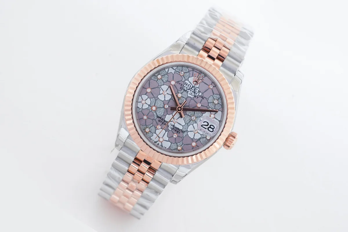 Datejust 31 278271 Silver Floral Motiff Dial in Everose Gold/Steel