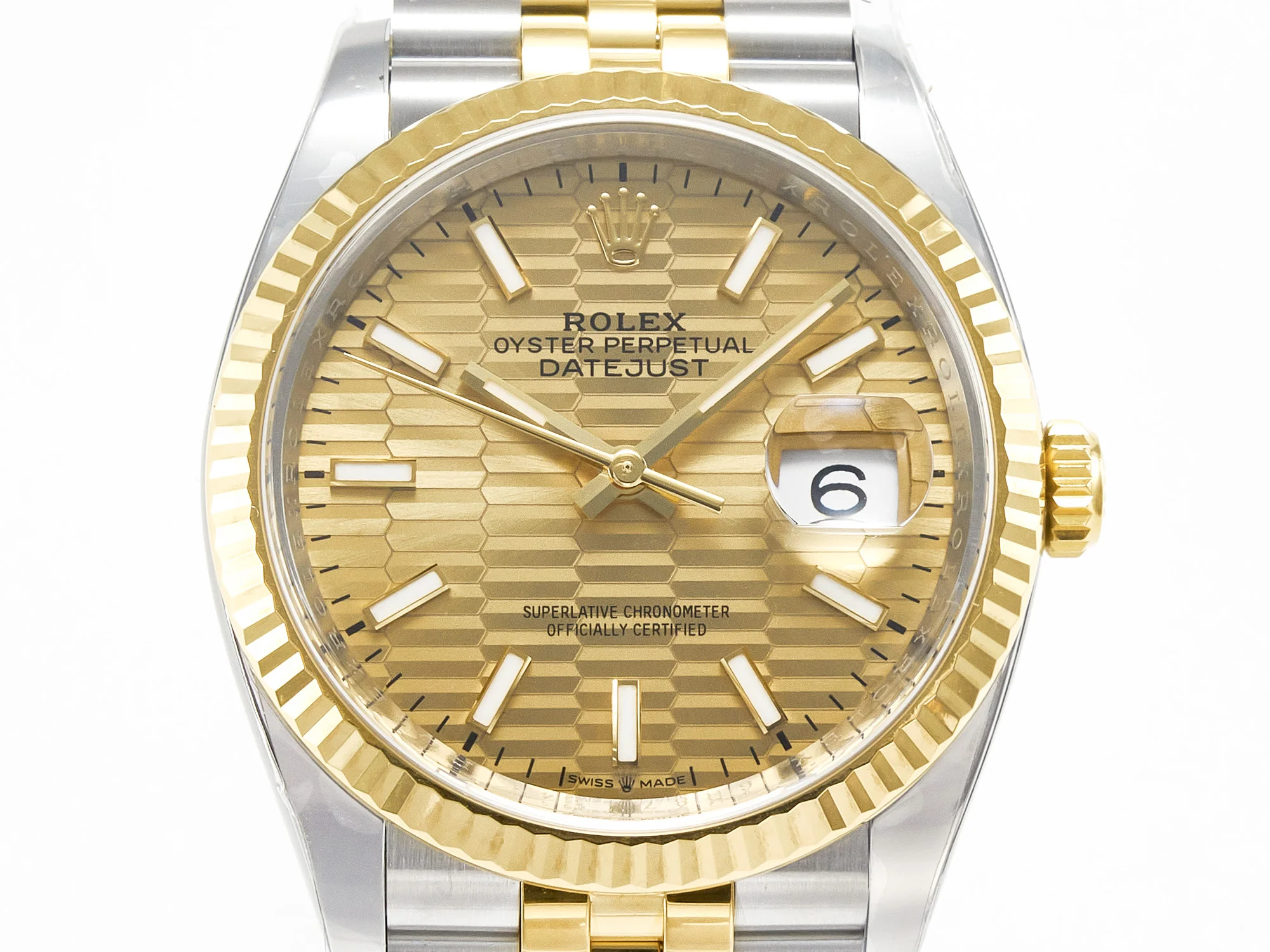 DateJust 36 126233 Clean 1:1 Best Edition 904L Steel YG Textured Stick Dial on SS/YG Jubilee Bracelet VR3235
