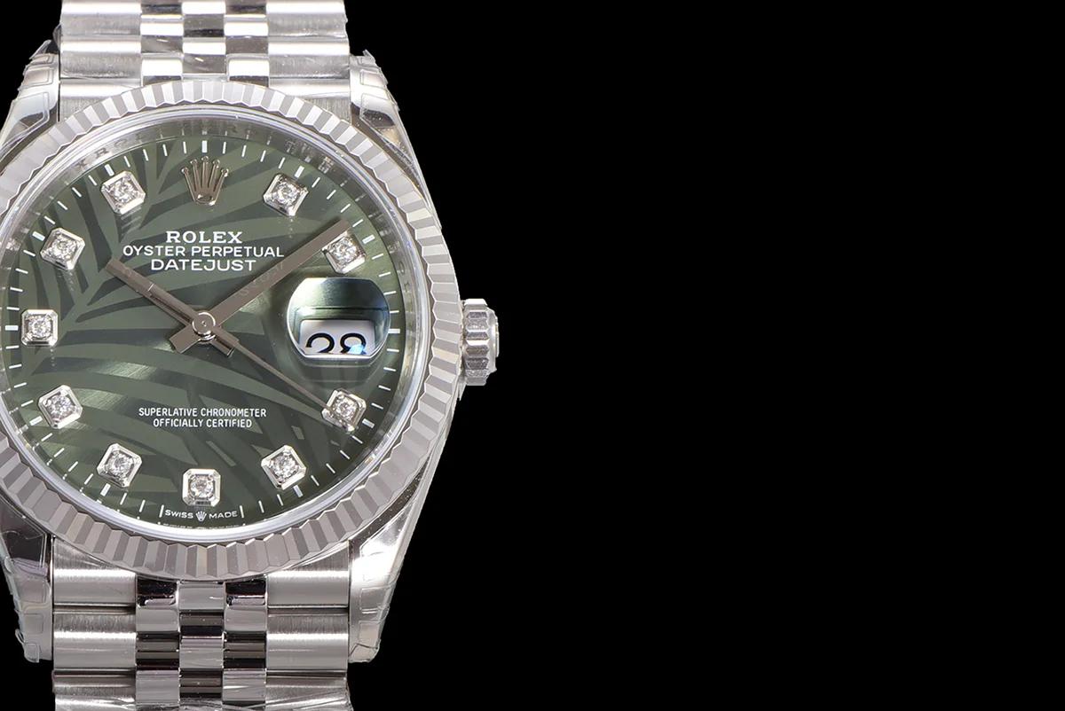 Datejust 36 126334 Olive Green Dial with Diamond Marker on Jubilee