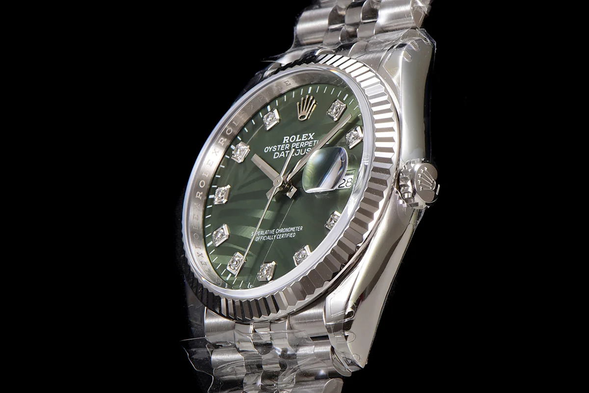 Datejust 36 126334 Olive Green Dial with Diamond Marker on Jubilee