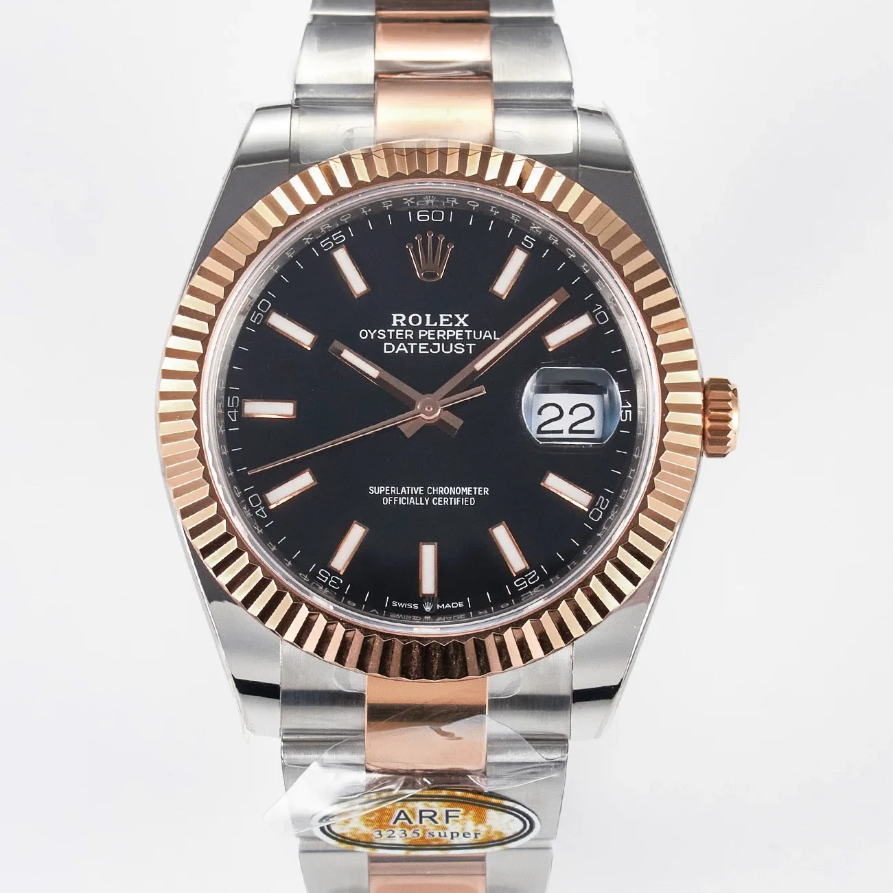 DateJust 41 126331 ARF 1:1 Best Edition 904L Steel Black Dial on SS/RG Oyster Bracelet SH3235(Gain Weight)