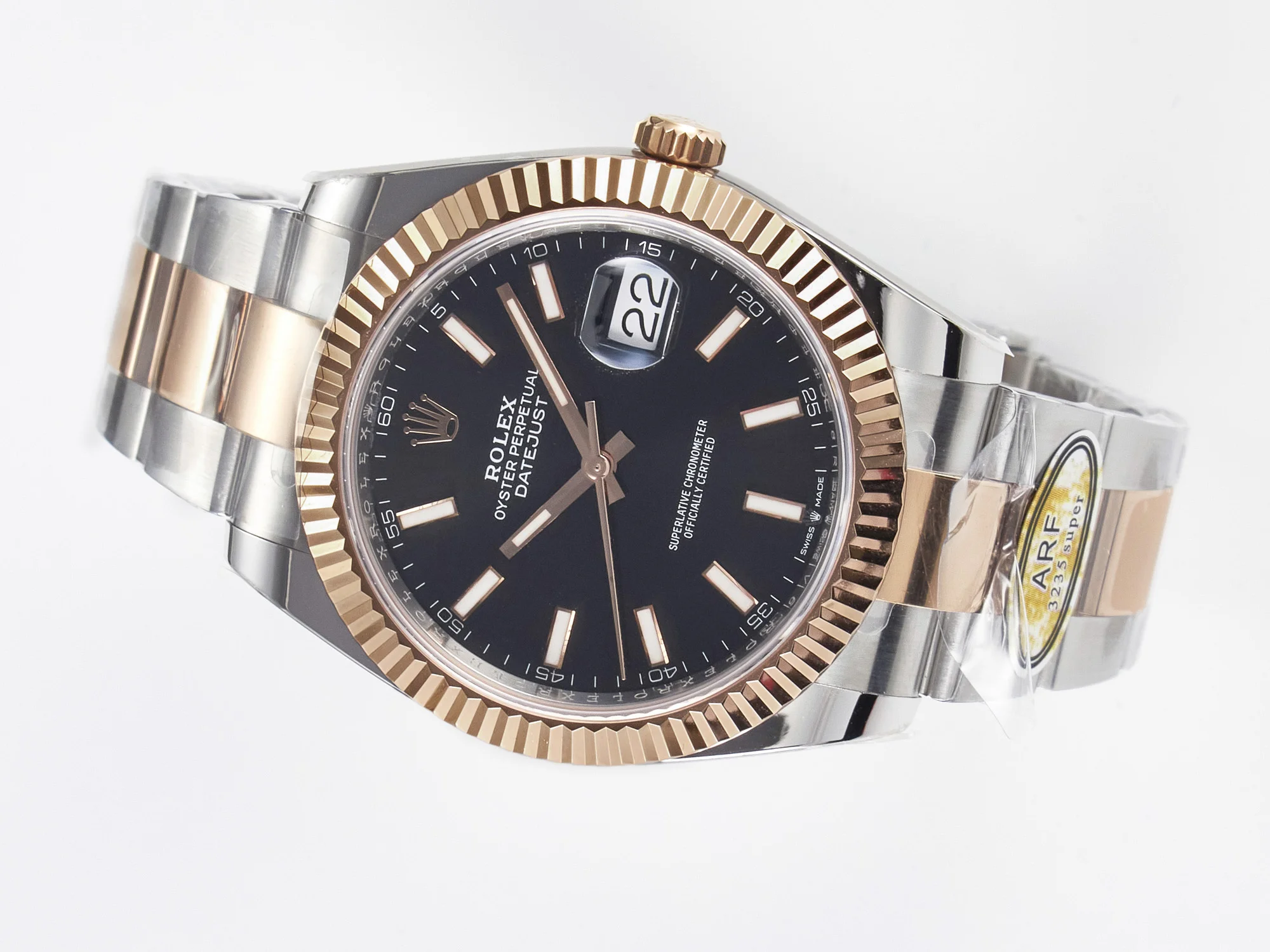 DateJust 41 126331 ARF 1:1 Best Edition 904L Steel Black Dial on SS/RG Oyster Bracelet SH3235(Gain Weight)