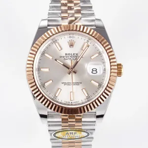 DateJust 41 126331 ARF 1:1 Best Edition 904L Steel Silver Dial on SS/RG Jubilee Bracelet SH3235（Gain Weight）