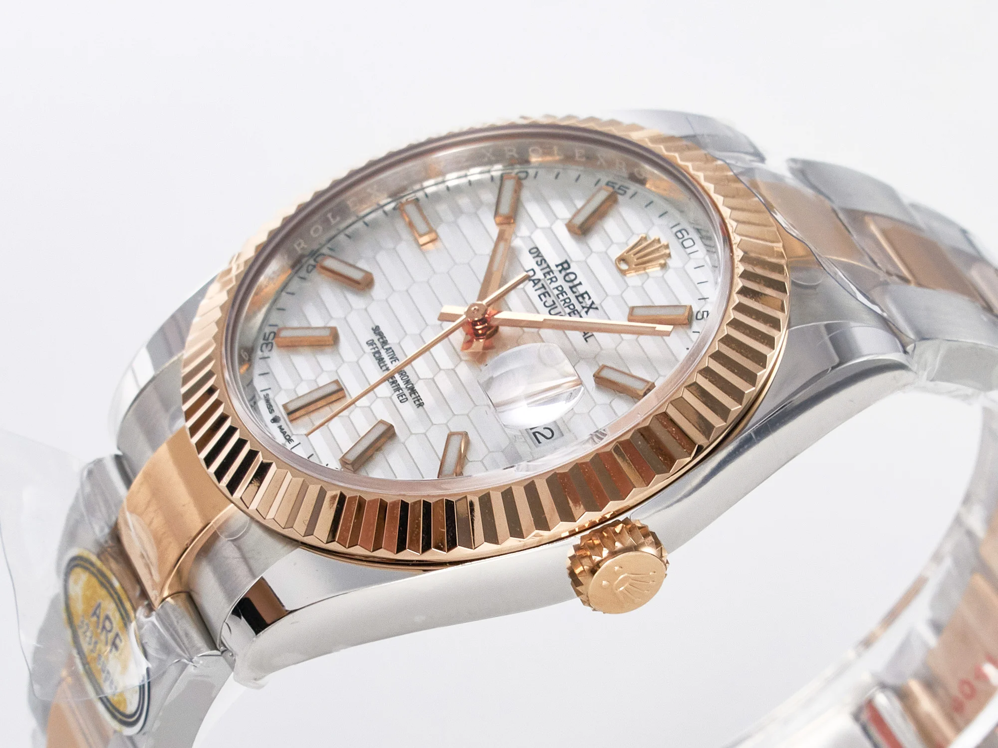 DateJust 41 126331 ARF 1:1 Best Edition 904L Steel Silver Textured Dial on SS/RG Oyster Bracelet SH3235(Gain Weight)