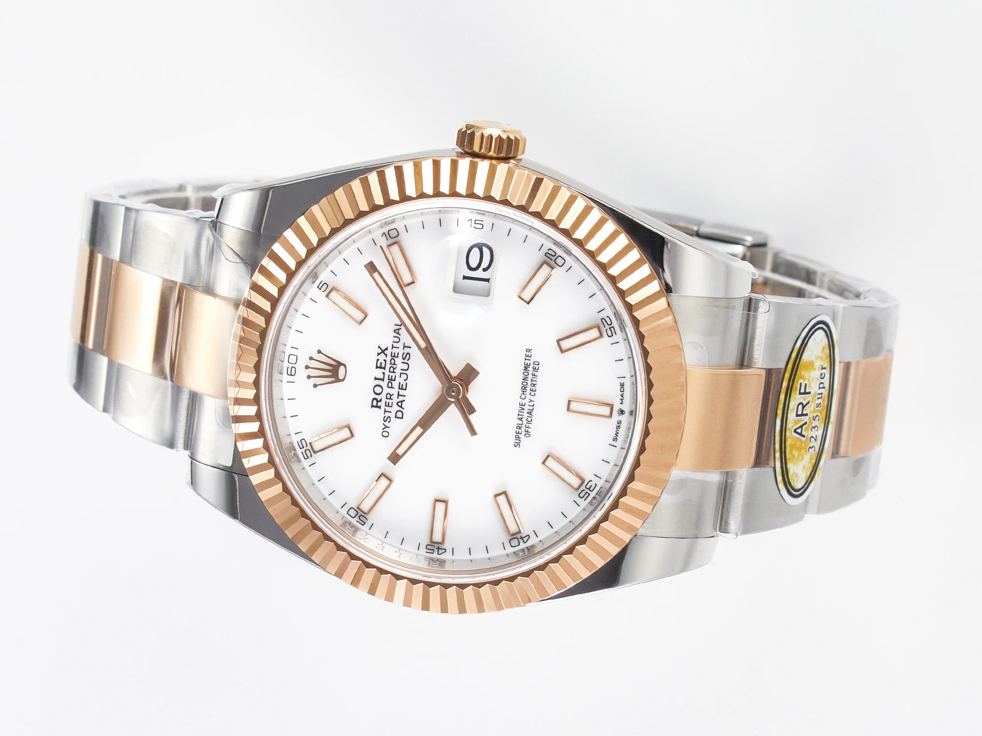 DateJust 41 126331 ARF 1:1 Best Edition 904L Steel White Dial on SS/RG Oyster Bracelet SH3235(Gain Weight)