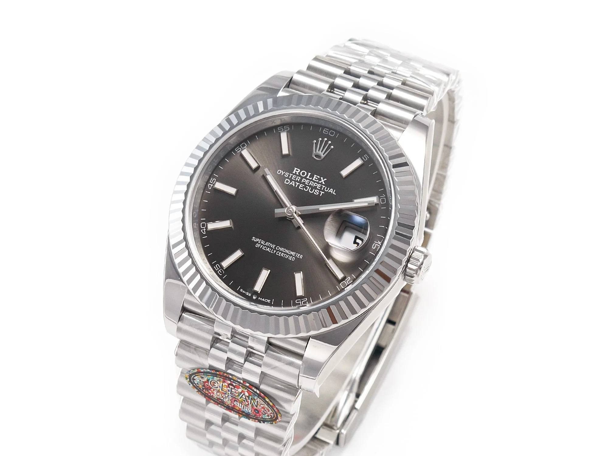 DateJust 41 126334 904L SS Clean Best Edition Gray Rhodium Dial on Jubilee Bracelet S3235