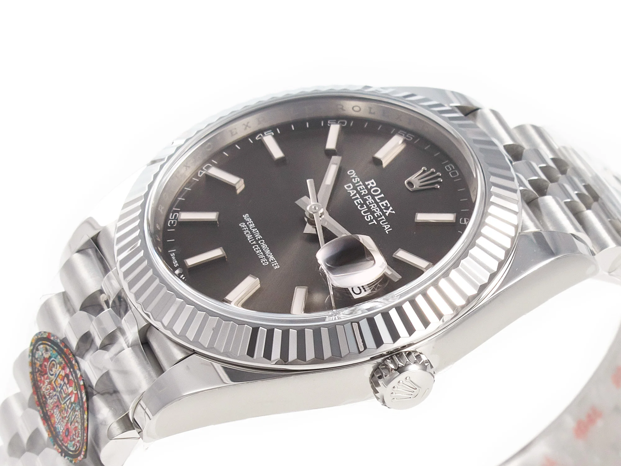 DateJust 41 126334 904L SS Clean Best Edition Gray Rhodium Dial on Jubilee Bracelet S3235