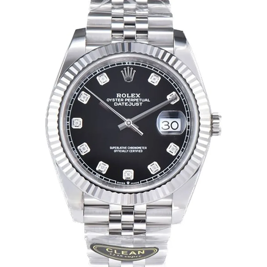 Datejust 41 126334 Bright Black Dial Diamond Markers on Jubilee Bracelet
