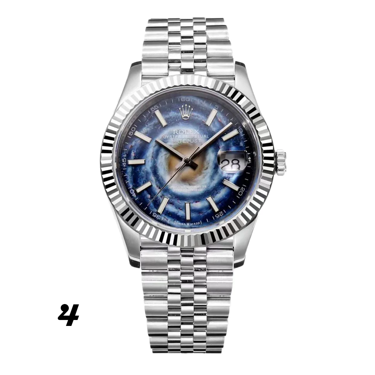 Datejust 41 Custom Dial with Stick Marker in Steel