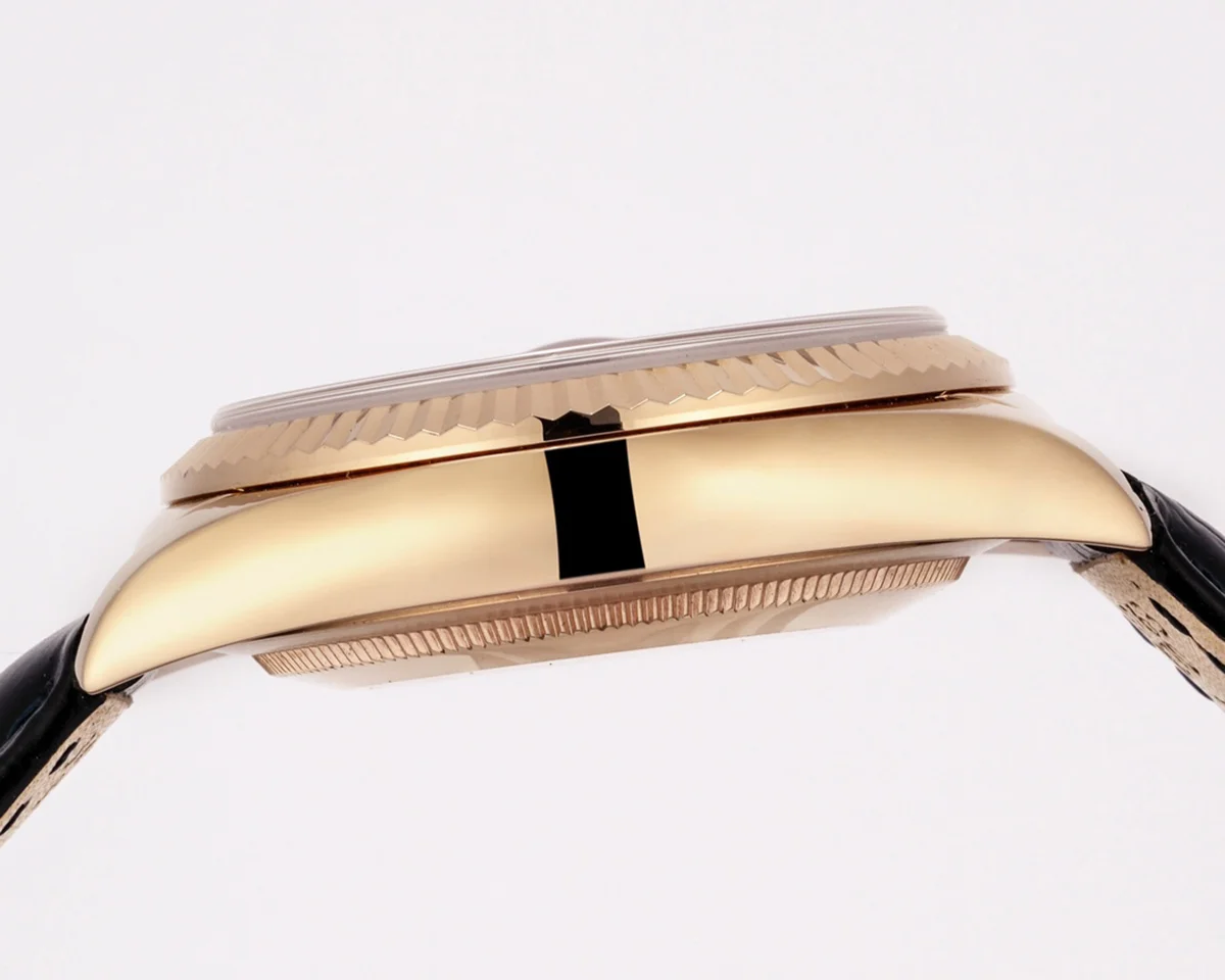Day-Date 36 Silver Dial in Rose Gold on Leather Strap