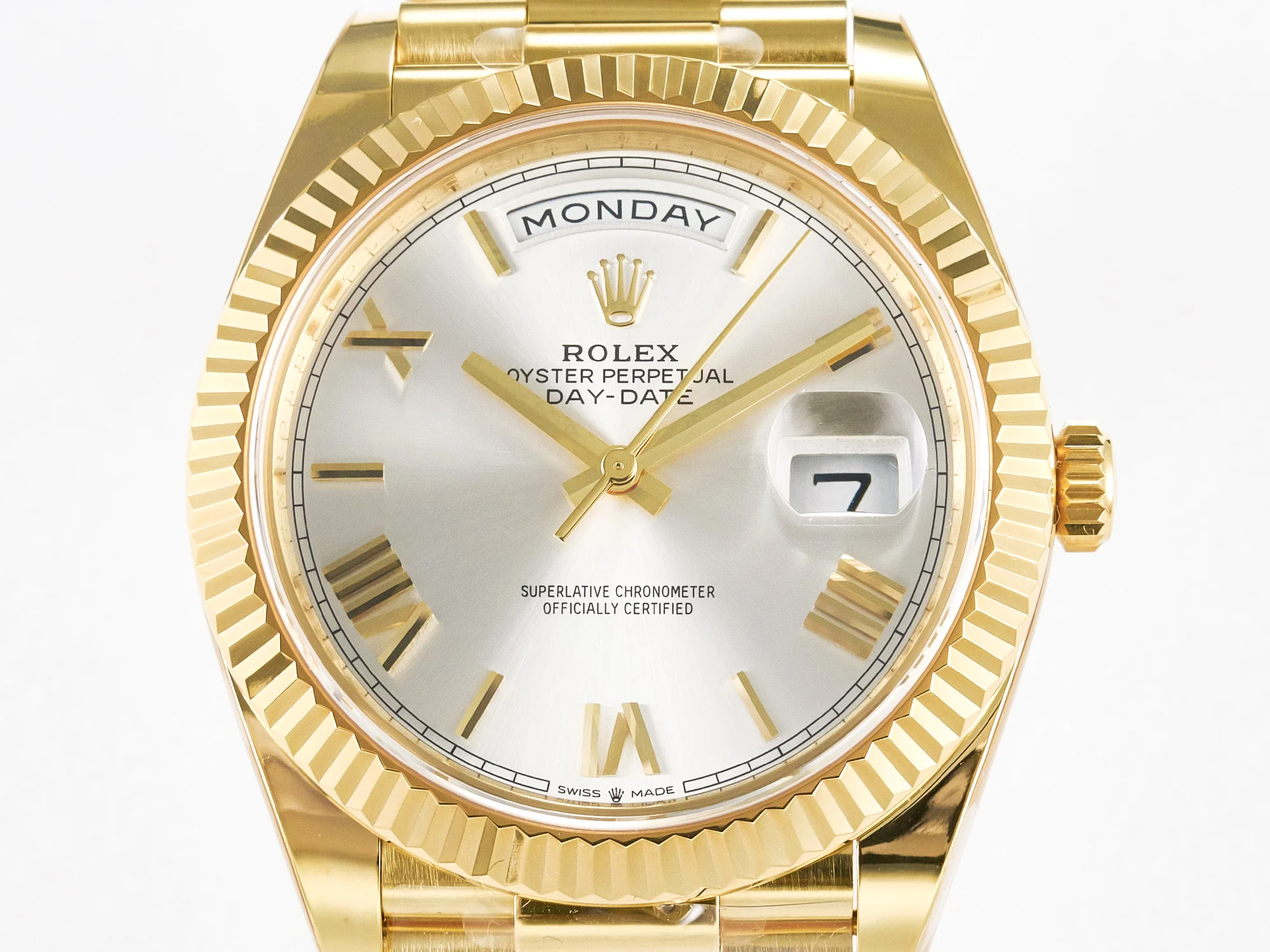 Day Date 40 YG 228238 ARF 1:1 Best Edition Silver Roman Dial on President Bracelet VR3255