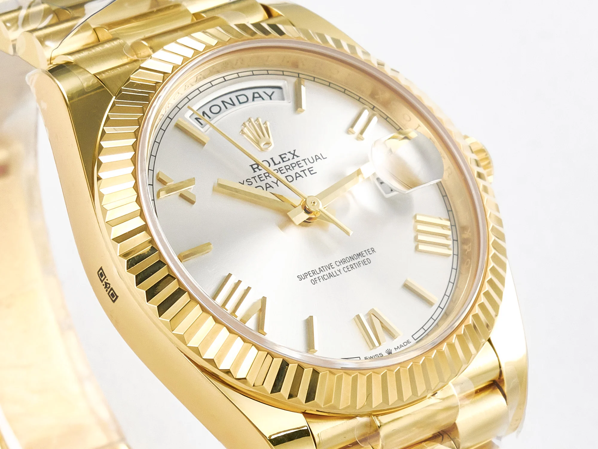 Day Date 40 YG 228238 ARF 1:1 Best Edition Silver Roman Dial on President Bracelet VR3255