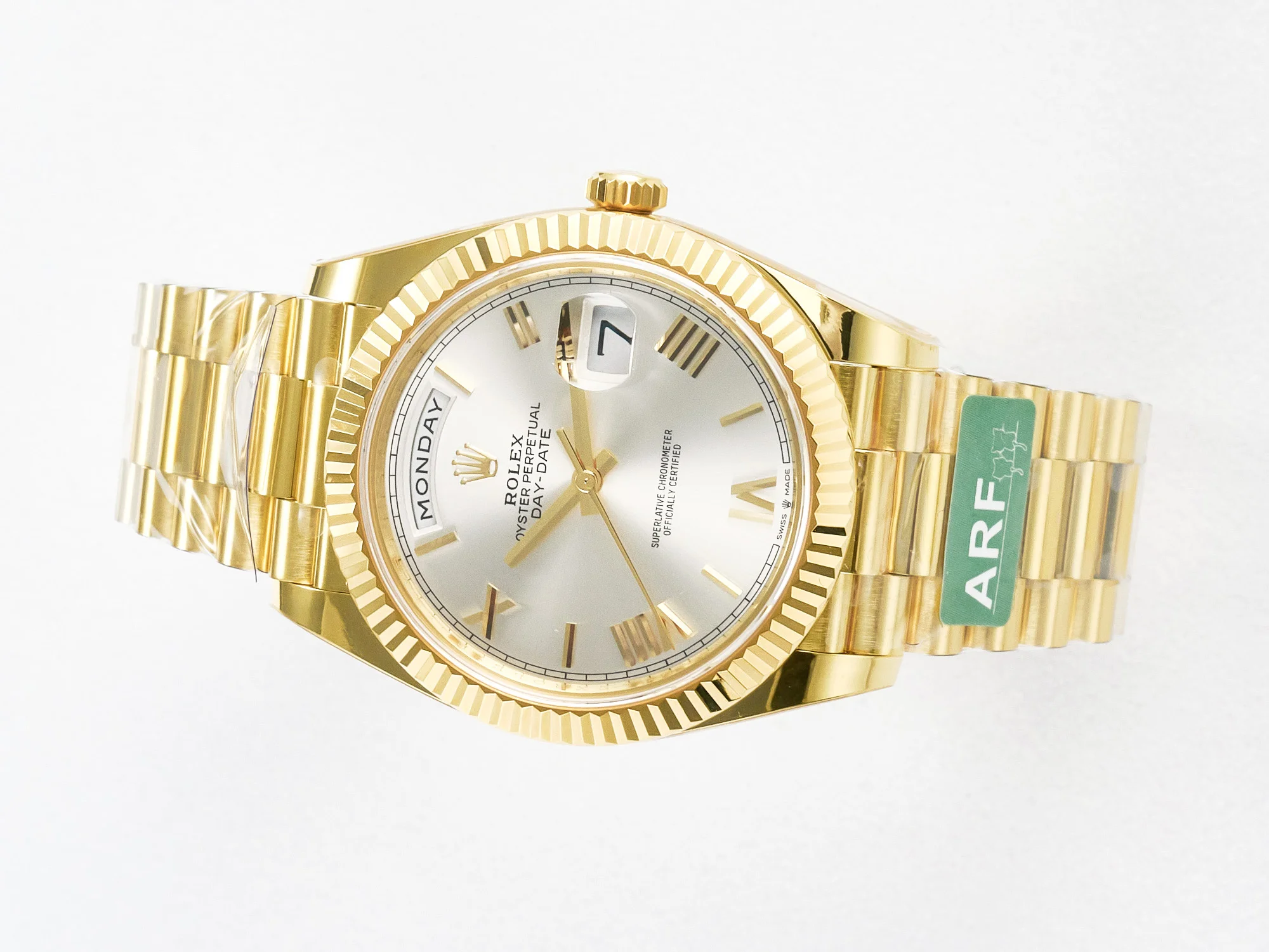 Day Date 40 YG 228238 ARF 1:1 Best Edition Silver Roman Dial on President Bracelet VR3255