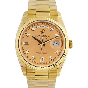 Daydate 36 128238 Champagne Dial in Yellow Gold