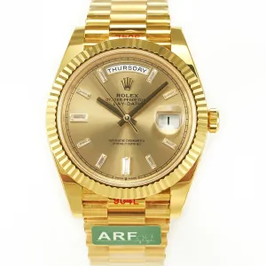 DayDate 40 228238 ARF 904L Steel YG Crystal Diamonds Bezel on President Bracelet VR3255
