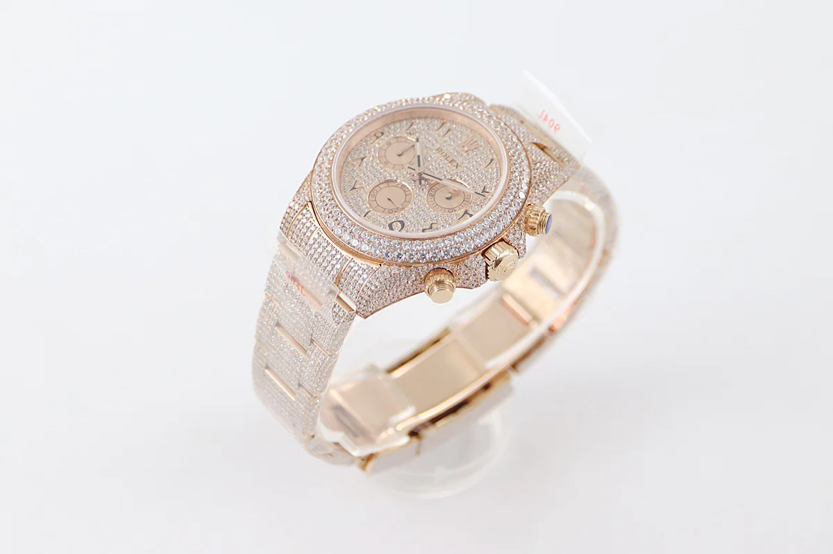 Daytona 116505 Diamond Paved Dial with Arabic Marker in Rose Gold