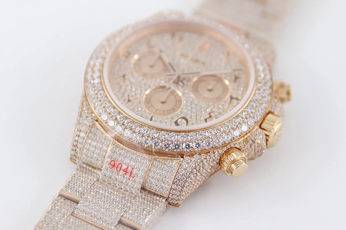 Daytona 116505 Diamond Paved Dial with Arabic Marker in Rose Gold