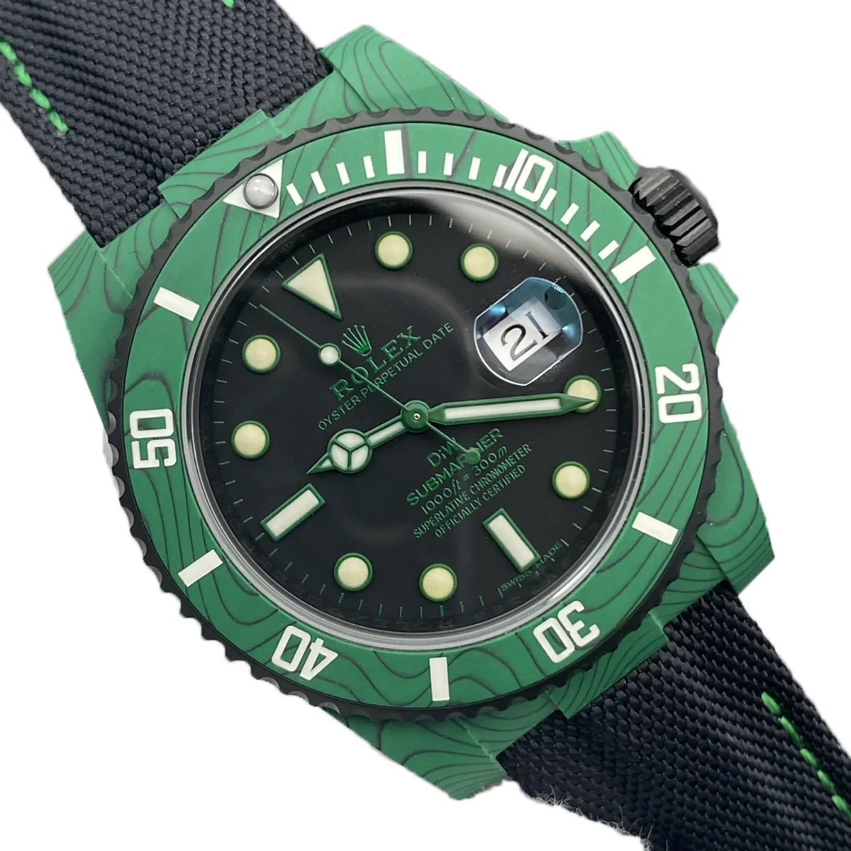 DIW Submariner Green Carbon