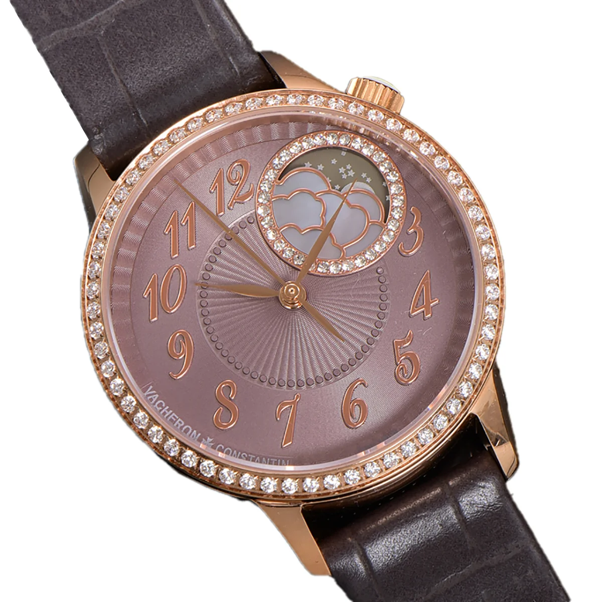 Egerie Moonphase Muse Brown Dial in Pink Gold