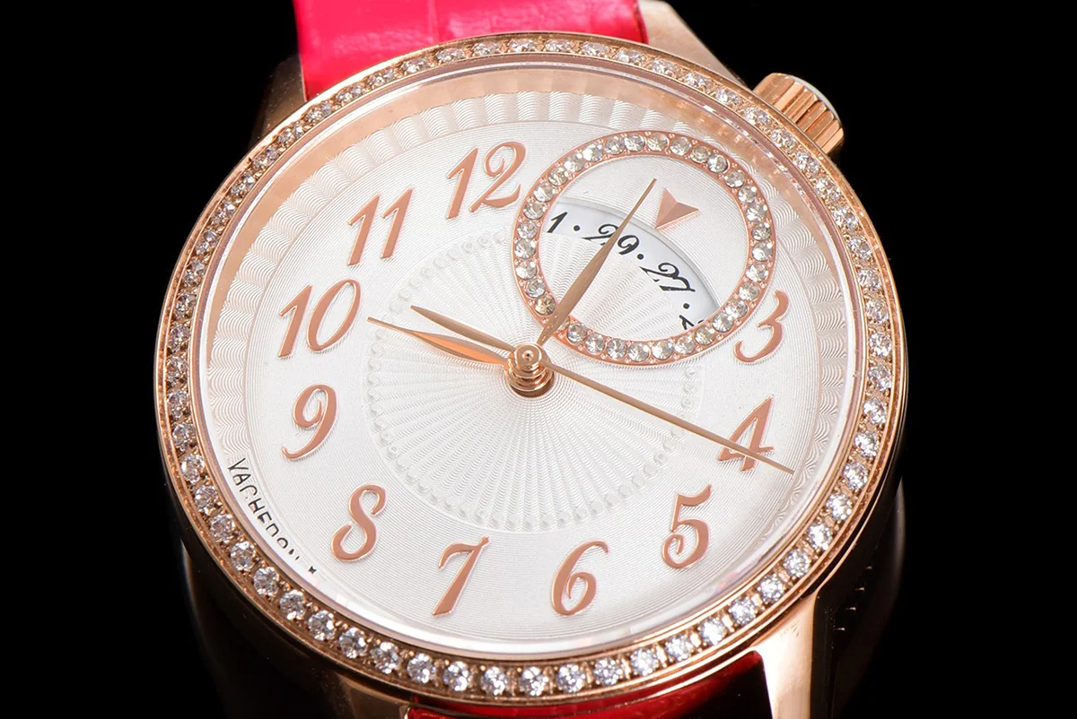 Egerie Muse White Dial in Pink Gold on Pink Leather
