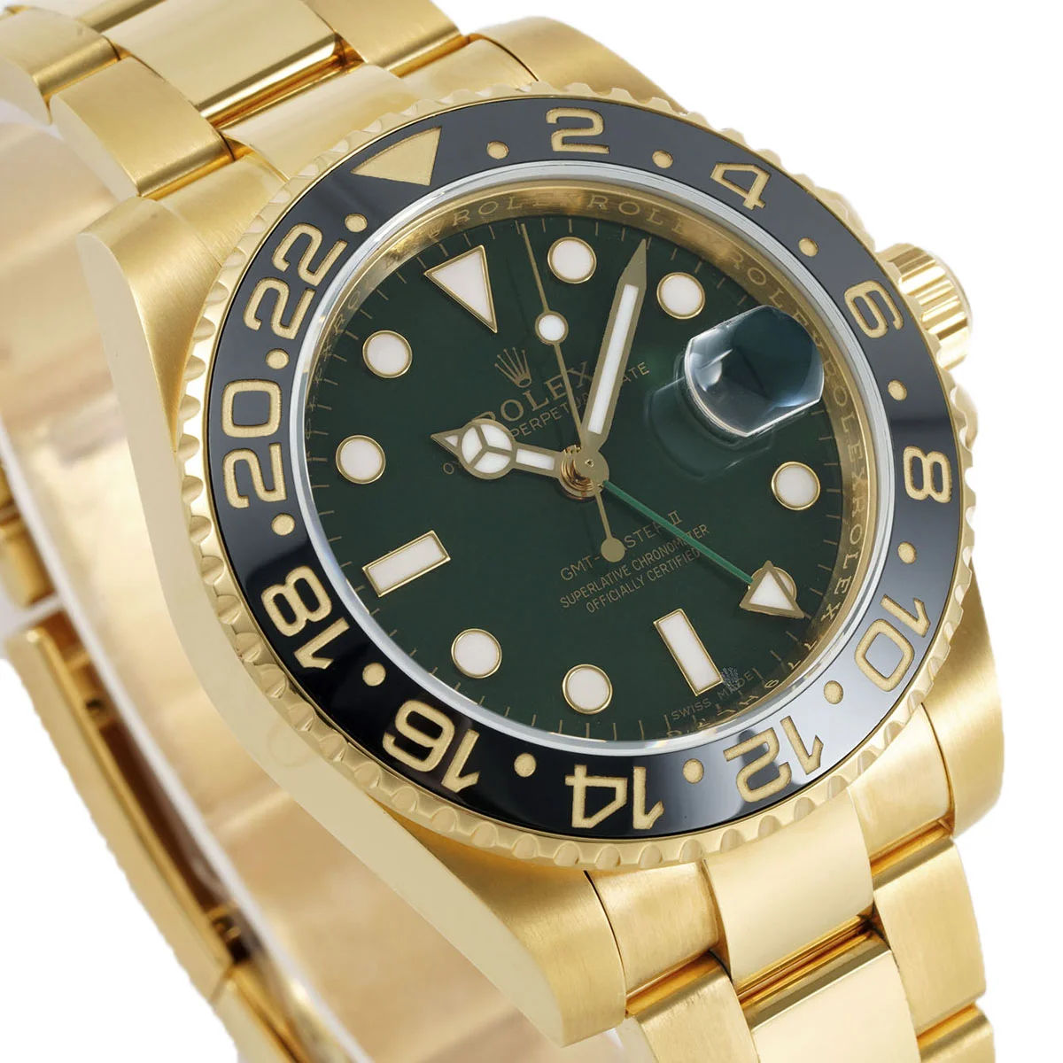 GMT Master II 116718LN Green Dial in Yellow Gold