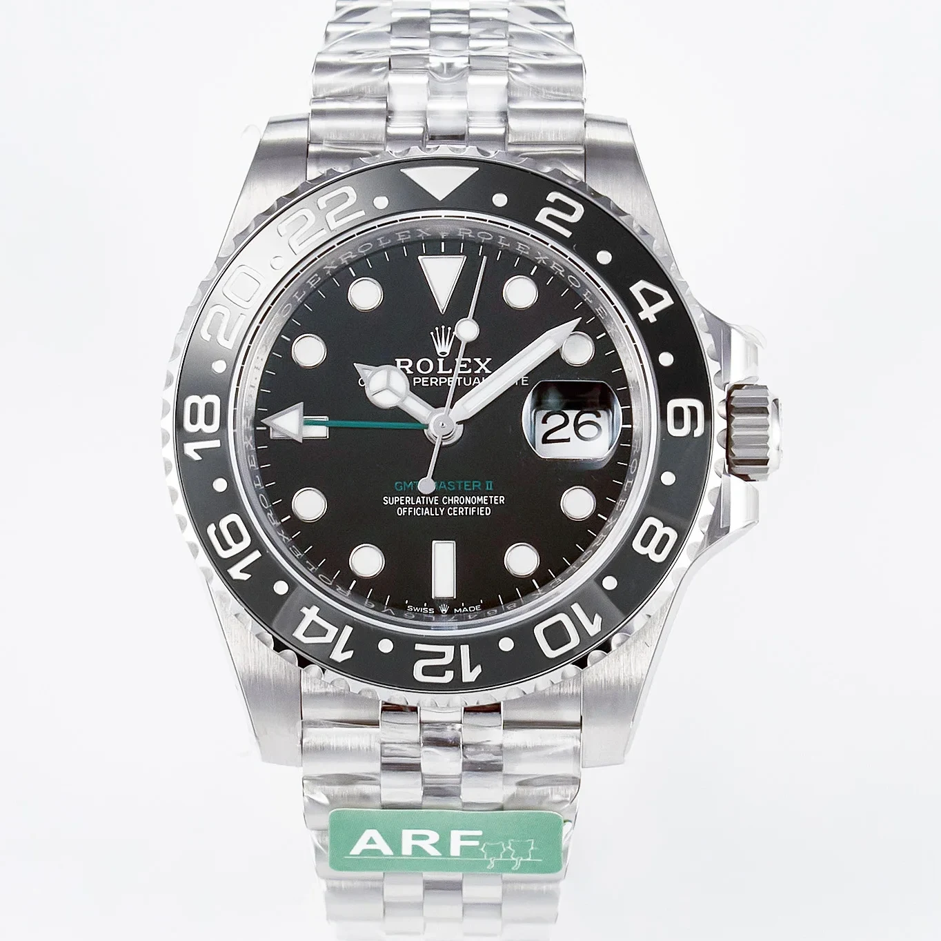 GMT-Master II 126710 GRNR Black/Gray Ceramic 904L Steel ARF 1:1 Best Edition on Jubilee Strap SH3285