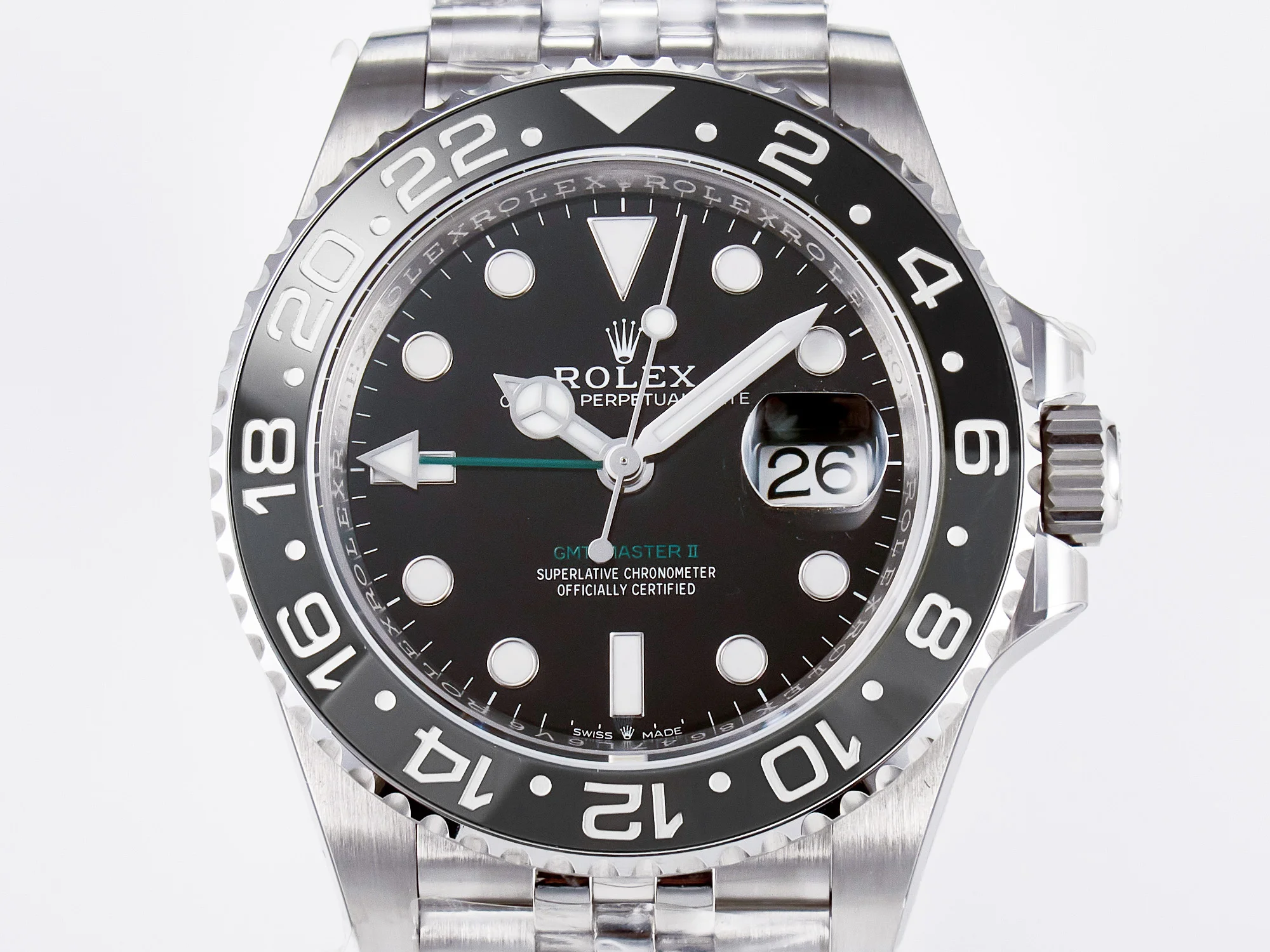 GMT-Master II 126710 GRNR Black/Gray Ceramic 904L Steel ARF 1:1 Best Edition on Jubilee Strap SH3285