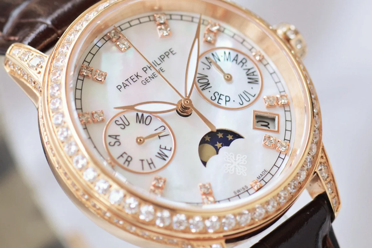 Grand Complications Ladies First Perpetual Calendar with Diamond Bezel in Rose Gold on Leather Strap