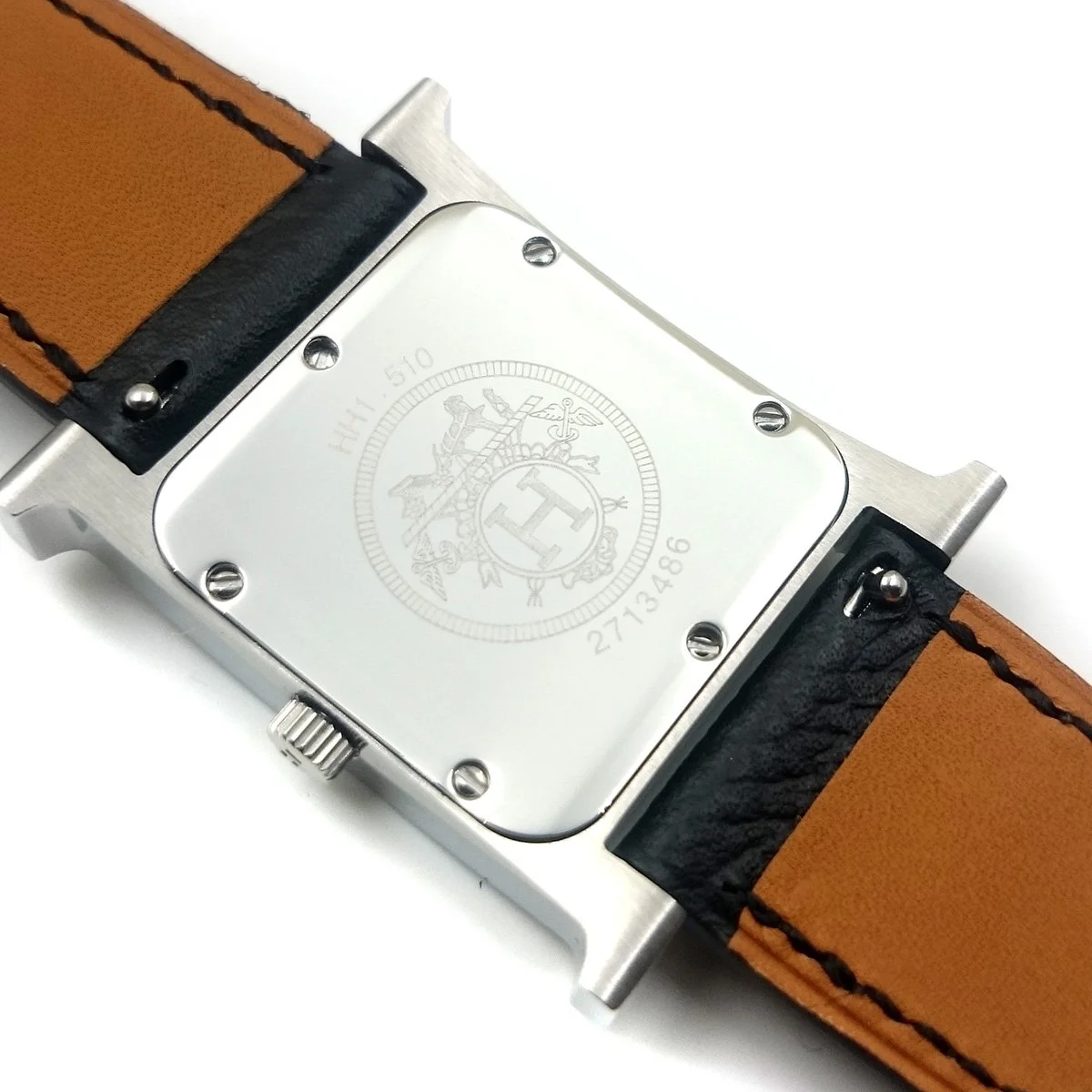 Heure H Steel with Diamond Bezel and Markers on Black Epsom Leather Strap