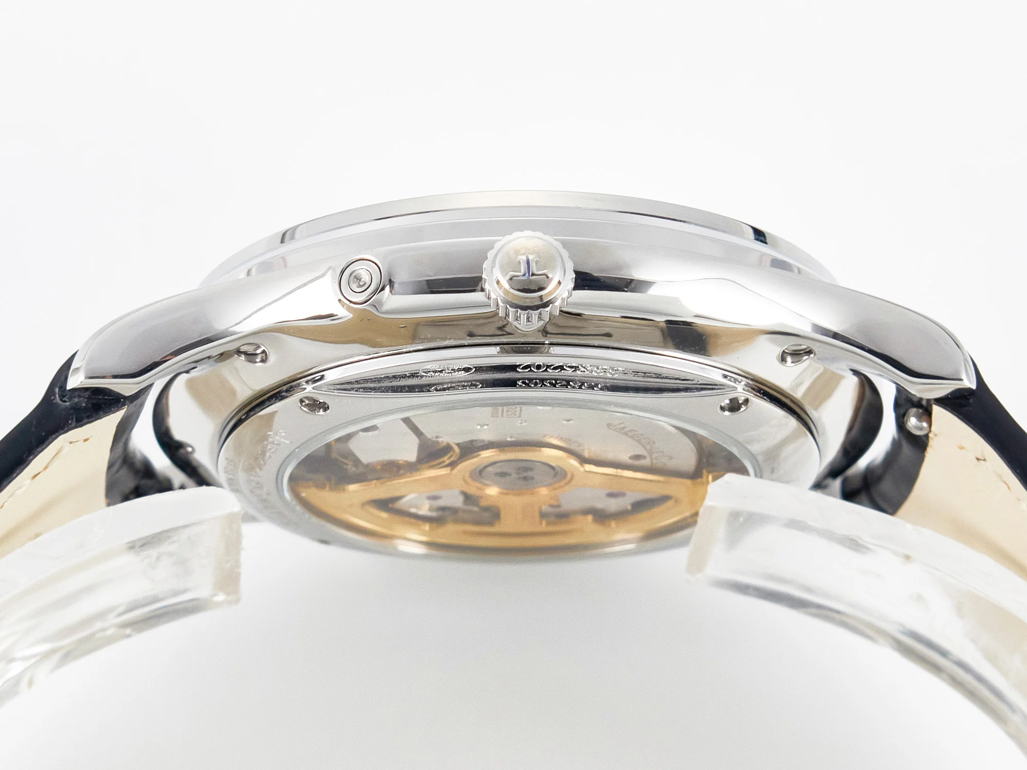 Master Ultra Thin Moon 1368420 SS Z+F 1:1 Best Edition White Dial on Black Leather Strap SA925 Super Clone