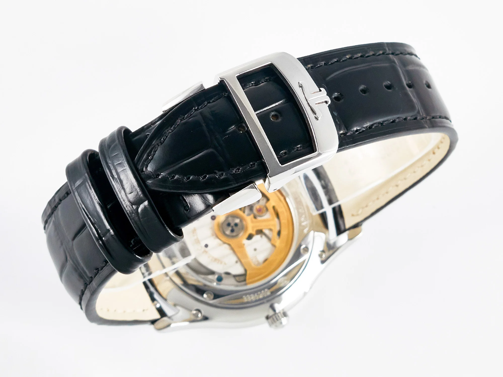 Master Ultra Thin Moon 1368420 SS Z+F 1:1 Best Edition White Dial on Black Leather Strap SA925 Super Clone