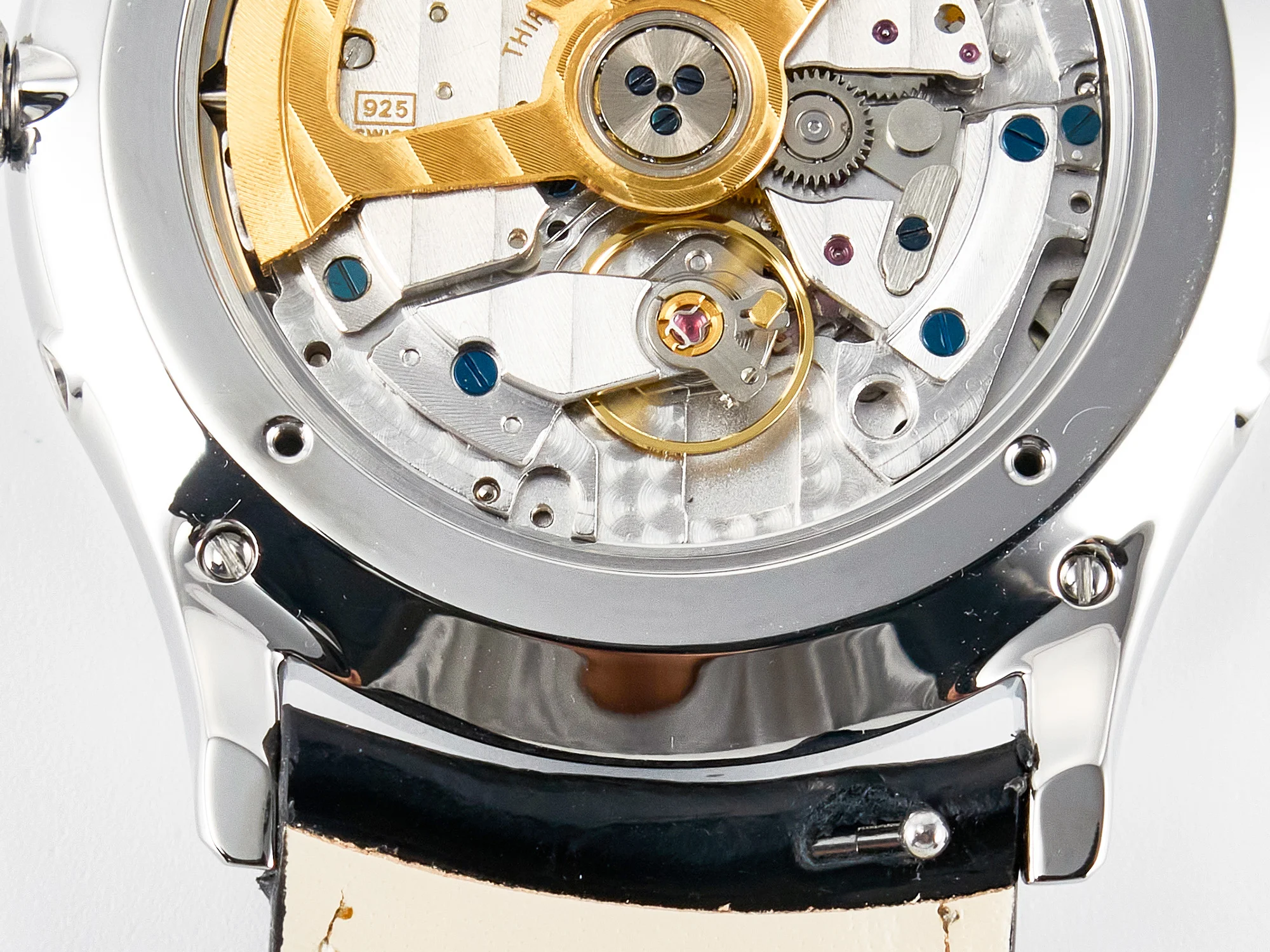 Master Ultra Thin Moon 1368420 SS Z+F 1:1 Best Edition White Dial on Black Leather Strap SA925 Super Clone