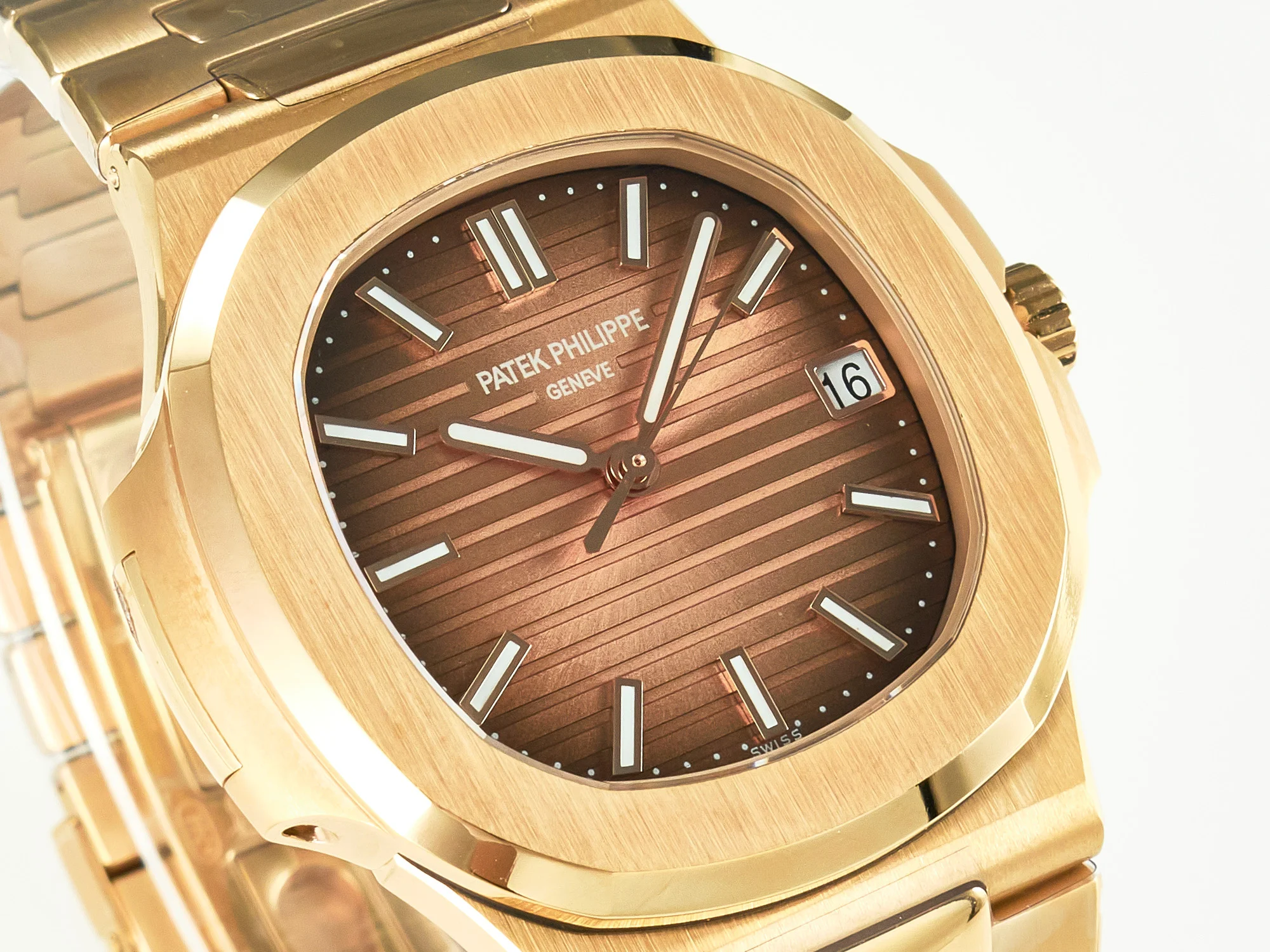 Nautilus 5711/1R-001 RG 3KF 1:1 Best Edition Brown Textured Dial on RG Bracelet Super Clone 26-330