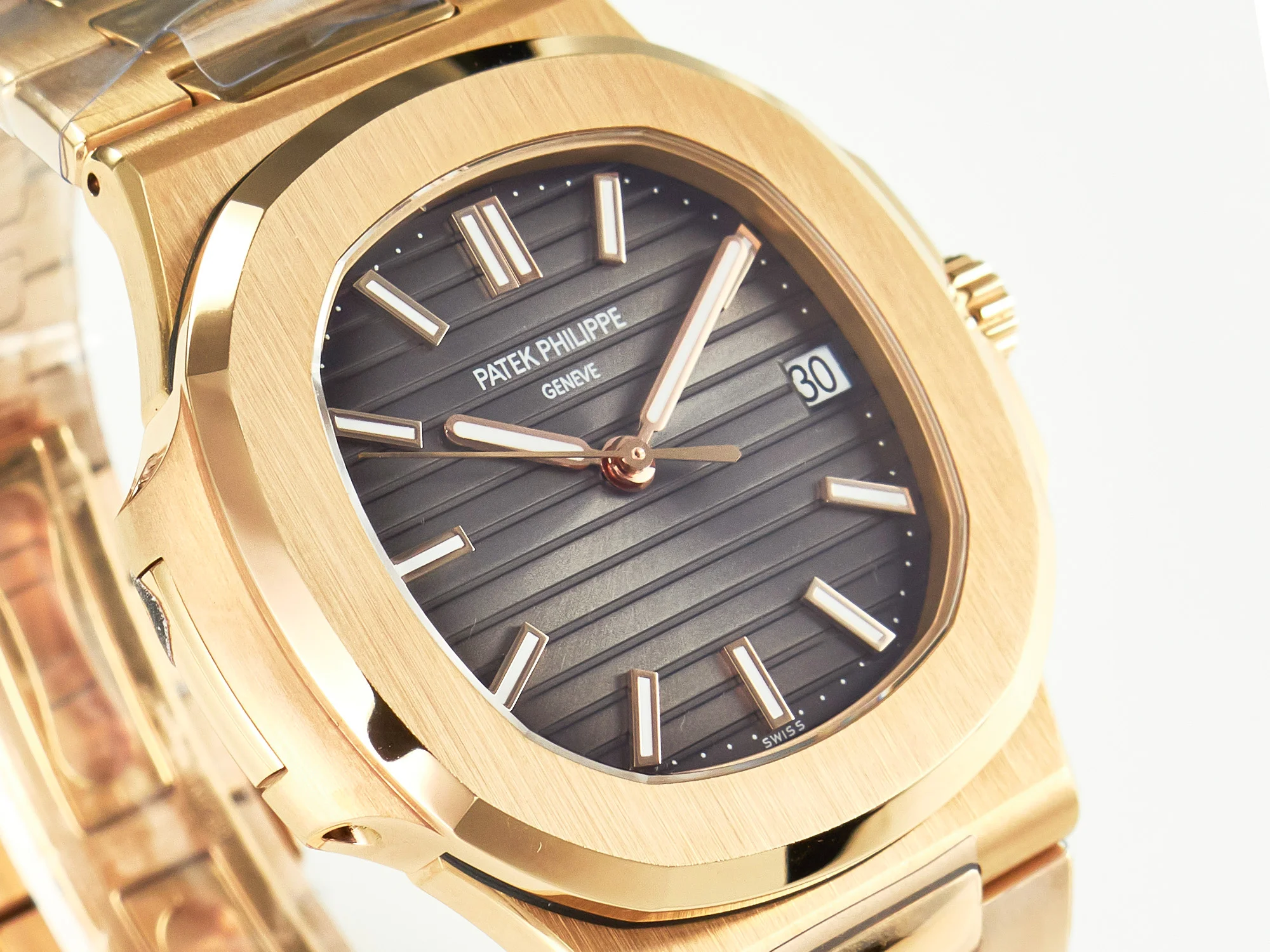 Nautilus 5711/1R-001 RG 3KF 1:1 Best Edition Gray Textured Dial on RG Bracelet Super Clone 26-330