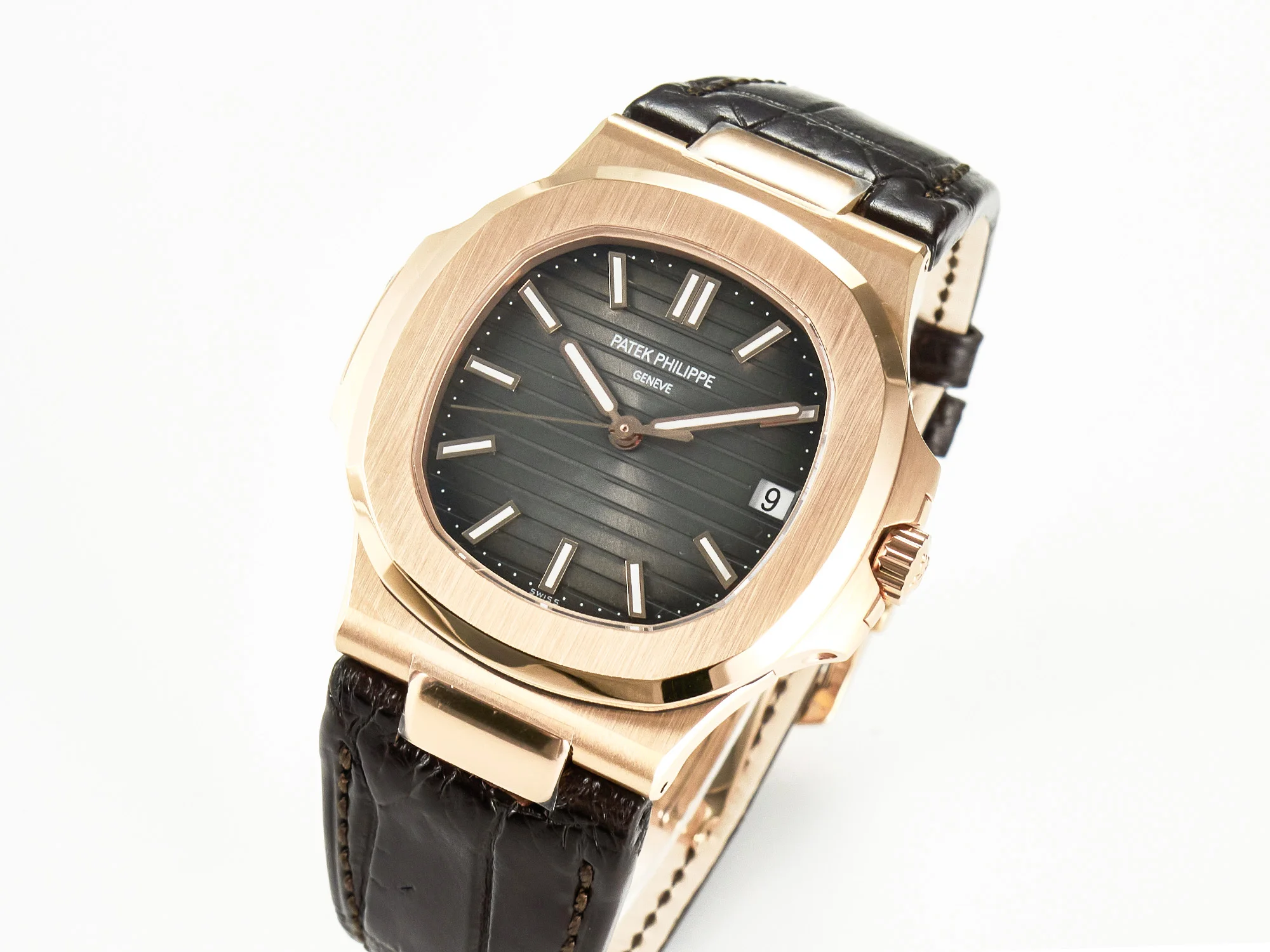 Nautilus 5711/1R RG 3KF 1:1 Best Edition Brown Textured Dial on Brown Leather Strap A324 Super Clone V2