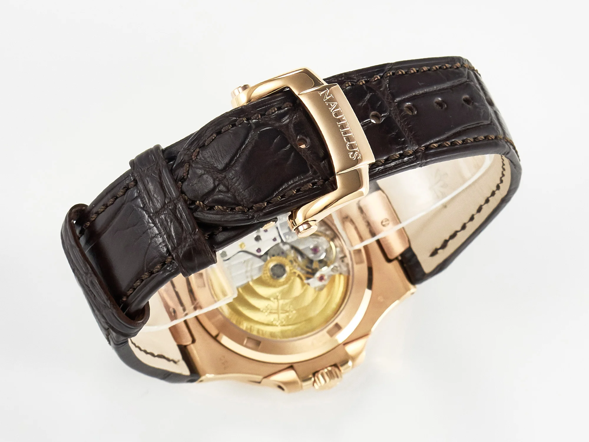 Nautilus 5711/1R RG 3KF 1:1 Best Edition Brown Textured Dial on Brown Leather Strap A324 Super Clone V2