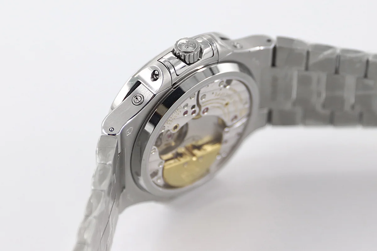 Nautilus 5740 White Dial with Diamond Bezel in Steel