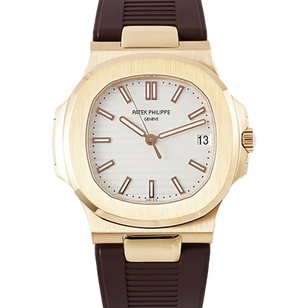 Nautilus Jumbo 5711/1R-001 White Dial on Rubber Strap
