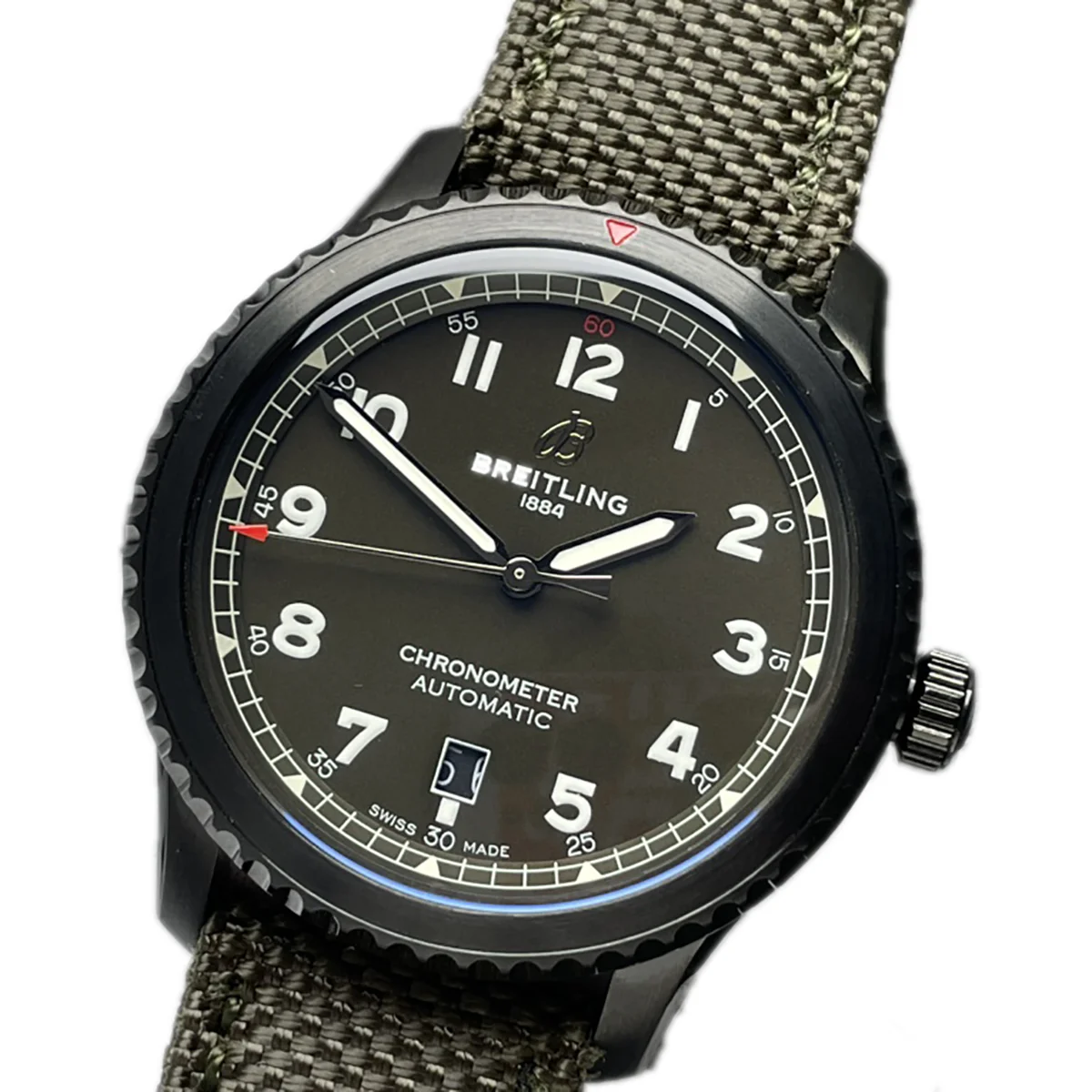 Navitimer Aviator 8 Automatic 41 Green Dial in PVD on Green Nylon Strap